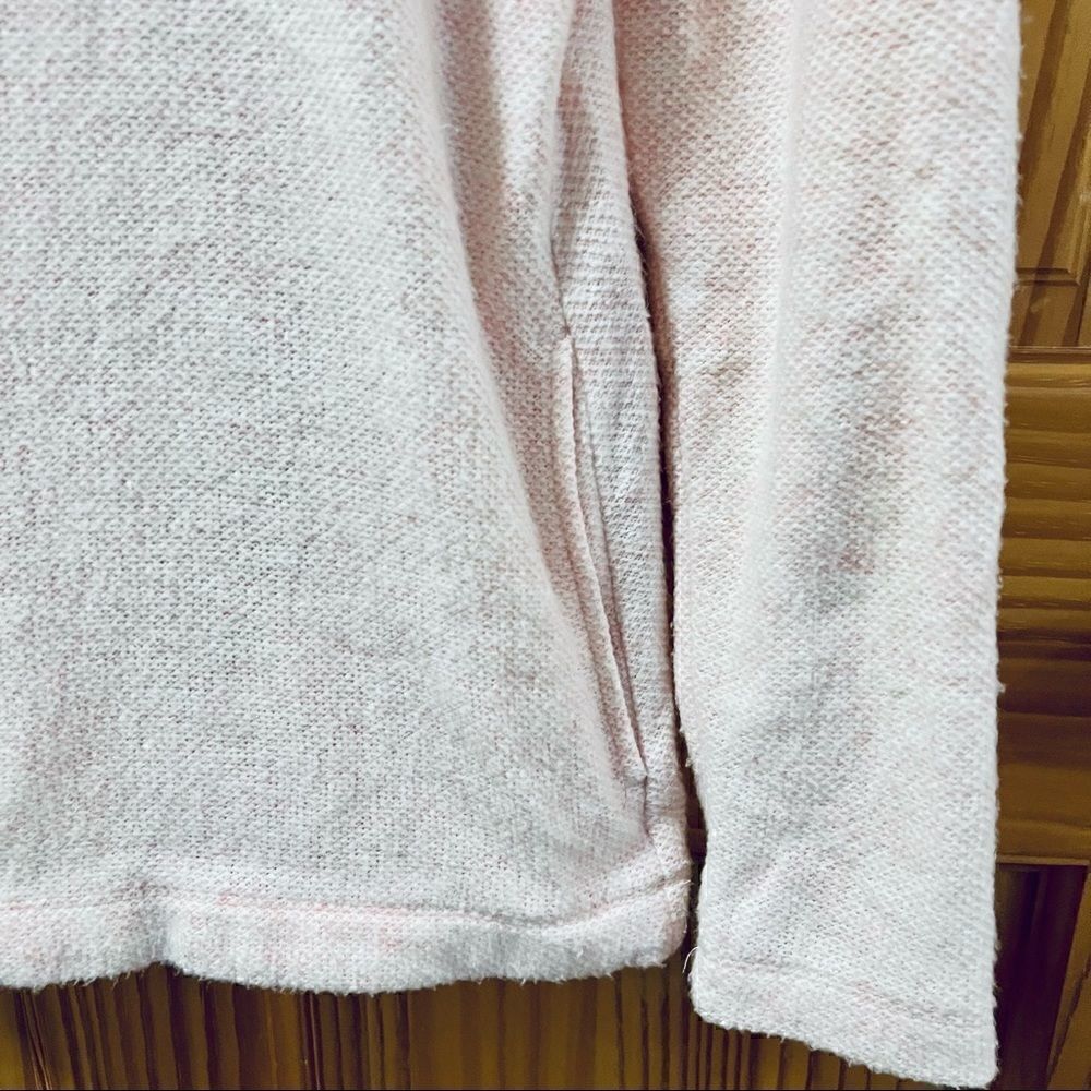 J Crew pink white textured cowl neck pullover sweater top shirt with pockets S - Picture 3 of 7